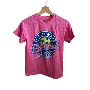 GIldan Its Always Pickleball Season Pink T-Shirt In Arizona Women's Size S Tee